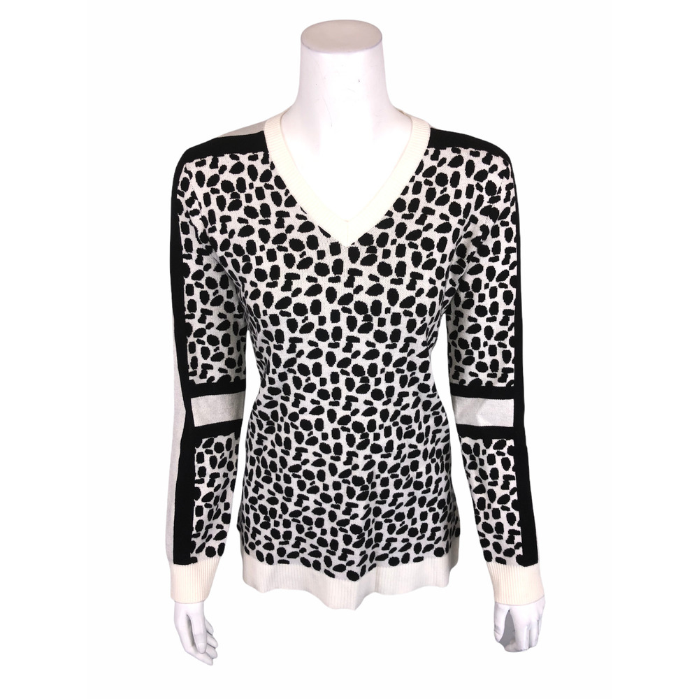 StyleList by Micaela Women's Animal Jacquard Sweater Graphic Cheetah 1X Size